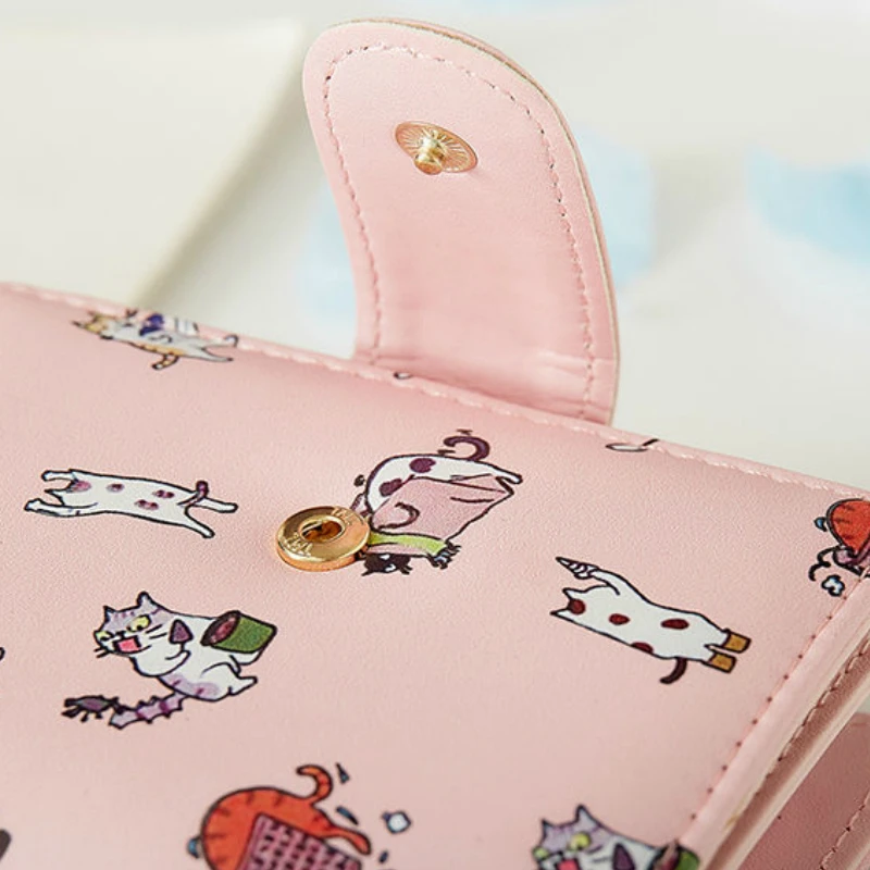 Womens Sweet Pink Kawaii Mini Bags Coin Wallets Women Cartoon Printed Money Bags Purse Card Holder Fashion Girls Foldable New