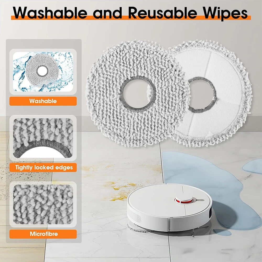 For Xiaomi Robot Vacuum X20+ X10+ X20 Plus X10 Plus Parts, Main Side Brush Hepa Filter Mop Cloth Dust Bag Replacement image 2