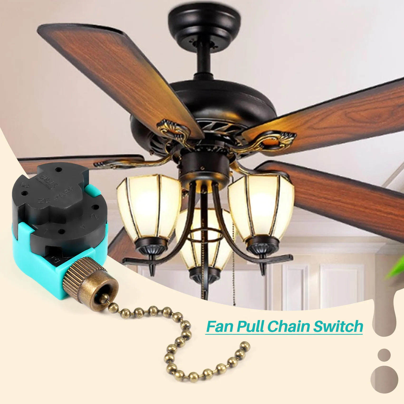 Exceptional! 3 Pack Ceiling Fan Switch 3 Speed 4 Wire Zing Ear ZE-268S6 Fan Pull Chain Switch Replacement Speed Control Switch