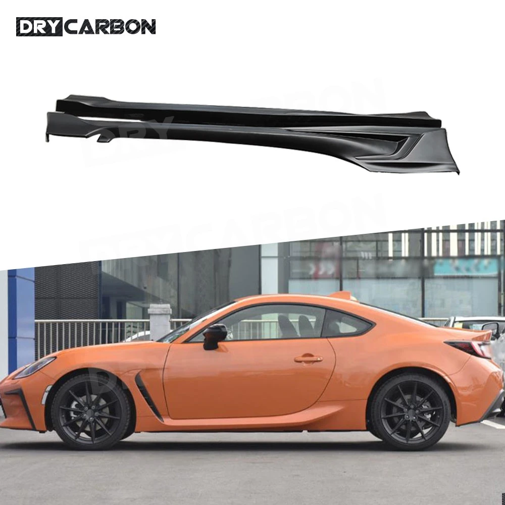 

Side Skirt Bumper Apron Extension Lip For Toyota GR86 Subaru BRZ 2021+ ABS Black Accessories T Style Car Body Kits