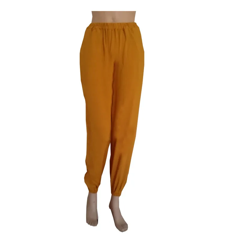 High-end Cotton Silk Summer Women's Cargo Pants Soil Yellow Casual Cooling Sweat Absorption Pants Jogging Sports