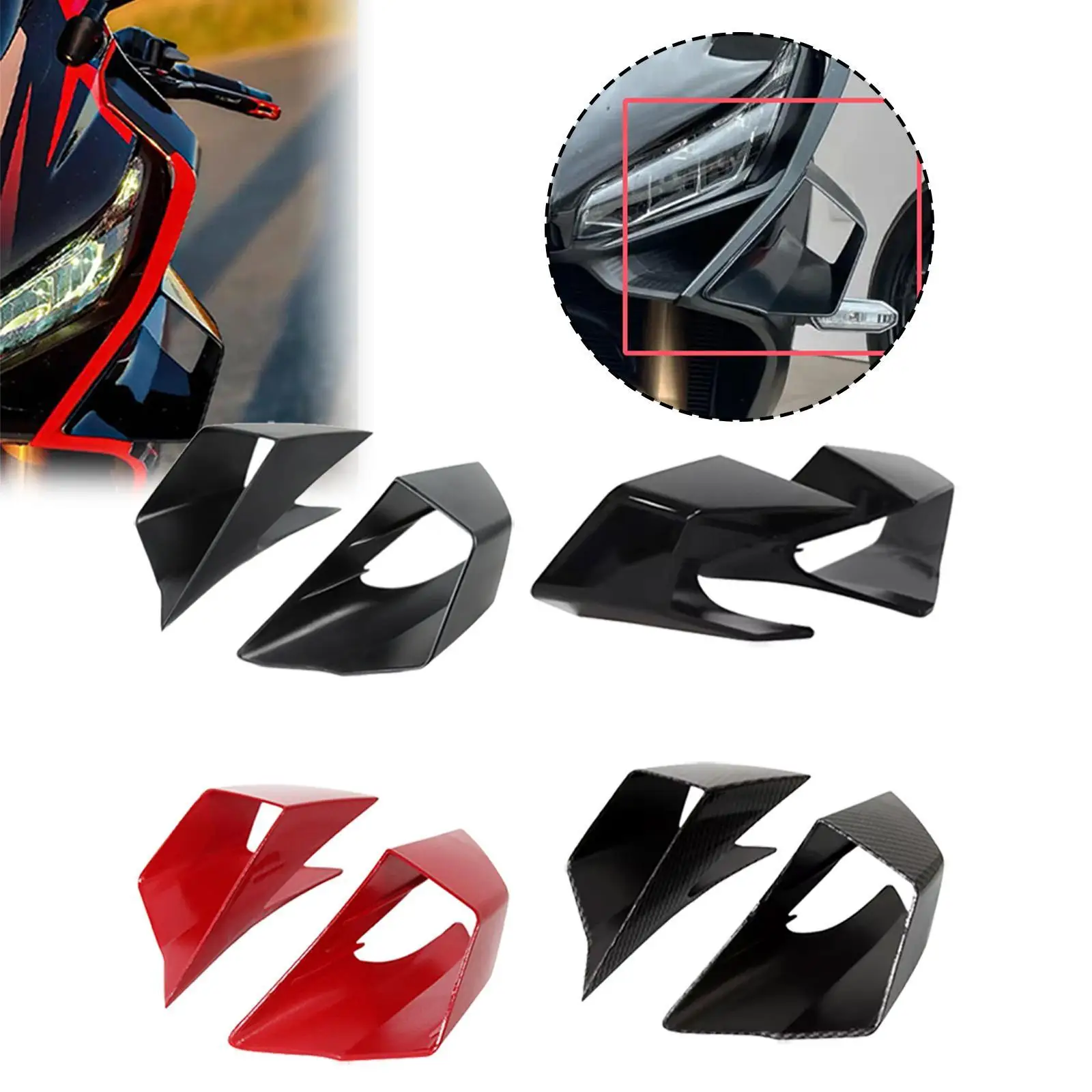 

2x Fairing Kit Motorcycle Side Wind Deflectors Decor Upgrade Practical PP Sturdy