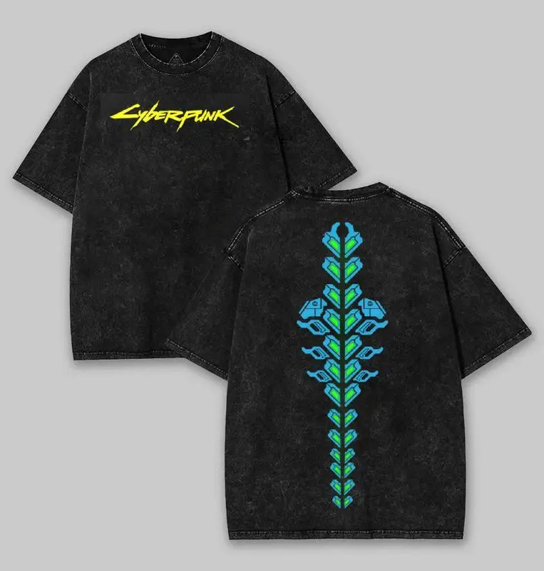 

Cyberpunk Sandevistan Retro Tshirt Man Woman High Quality Vintage T Shirt Cotton Short Sleeves Fashion Soft Breathable Tops