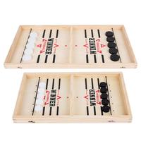 1 Set Fast Sling Puck Game Wooden Table Hockey Winner Games Interactive Chess Toys For Adult Children Desktop Battle Board Game