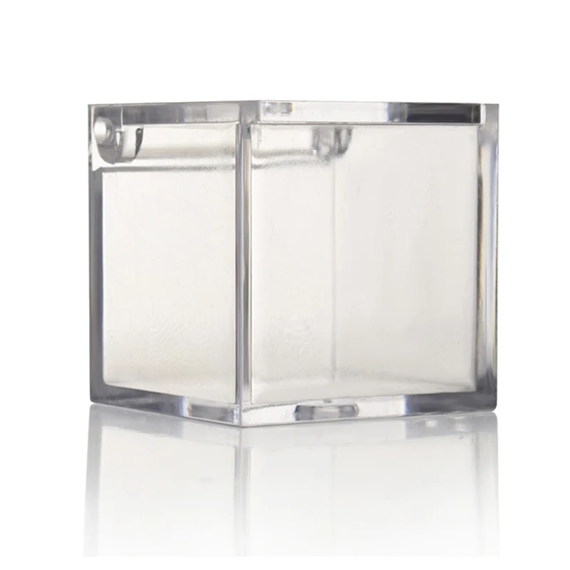 Clear Acryl Cube Favor Box of Plexi Acrylic Glass Plastic Storage Wedding Party Gift Package Organizer Home Office Usage