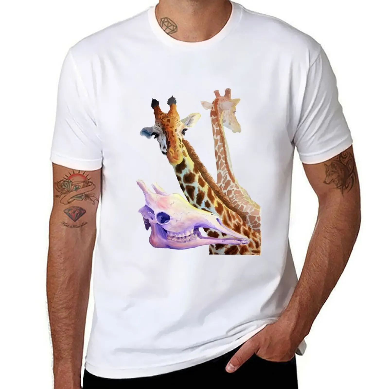 

Giraffes T-Shirt black cotton t-shirt plain for man package man t shirt heavy cotton T-Shirt