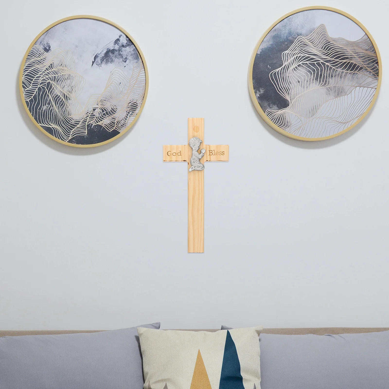 

1Pcs Wooden Decor Creative Traditional Design for Home Office Blessing Adornment Blessing Wooden Cross