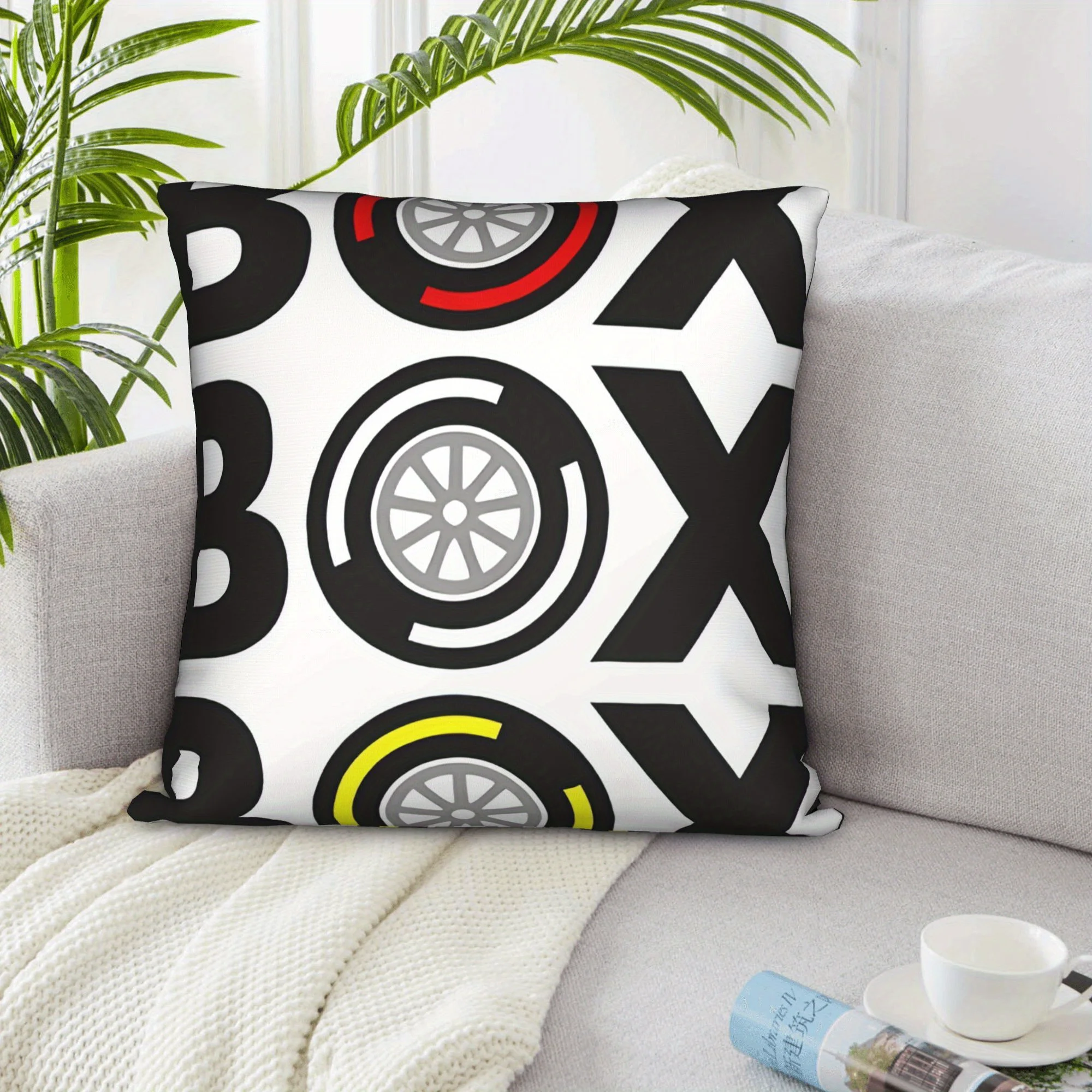 1PC Simple Happy Face Pillow Cover, Cushion Case for Bedroom Living Room Office Home Decoration, No Insert Inner Core