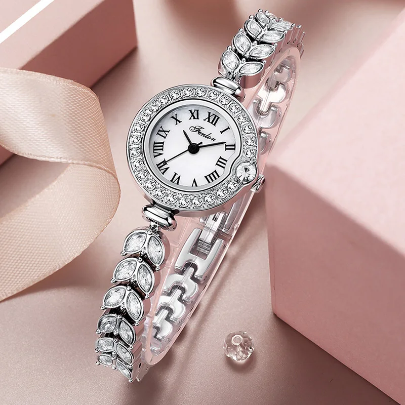 Quality Women Watch  Delicate Diamond Hand Clock Female Original Waterproof Luxury Brand Wristwatch 2024 Fishtail  Petal Strap