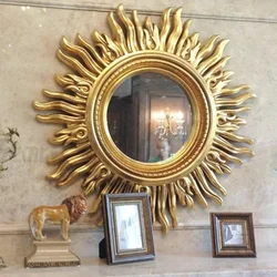 Sun Apollo Art Wall Mirror Decorative Bathroom Accessory Unique Champion Design Reflective Art for Elegant Wall Decor