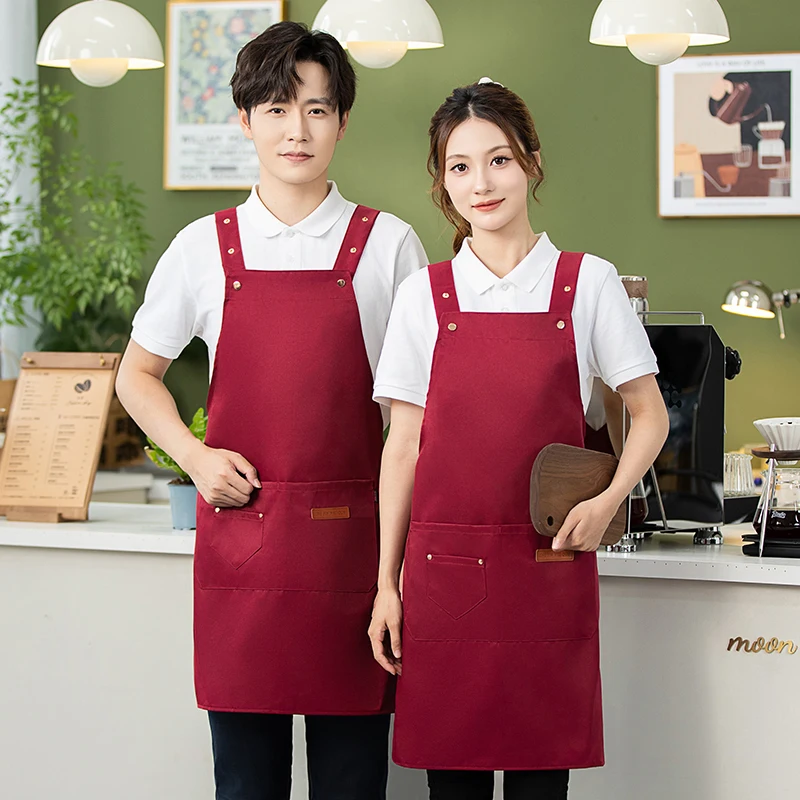 Professional Female Kitchen Antifouling Apron Male Chef BBQ Restaurant Bar Bakery Cafe Beauty Nail Studio Waterproof Work Apron