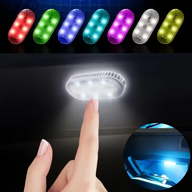 

1-20 шт. светодиодная лампа с сенсорным датчиком, USB перезаряжаемая беспроводная лампа с зажимом, многоцветное атмосферное освещение для дома, автомобиля, офиса, чтения