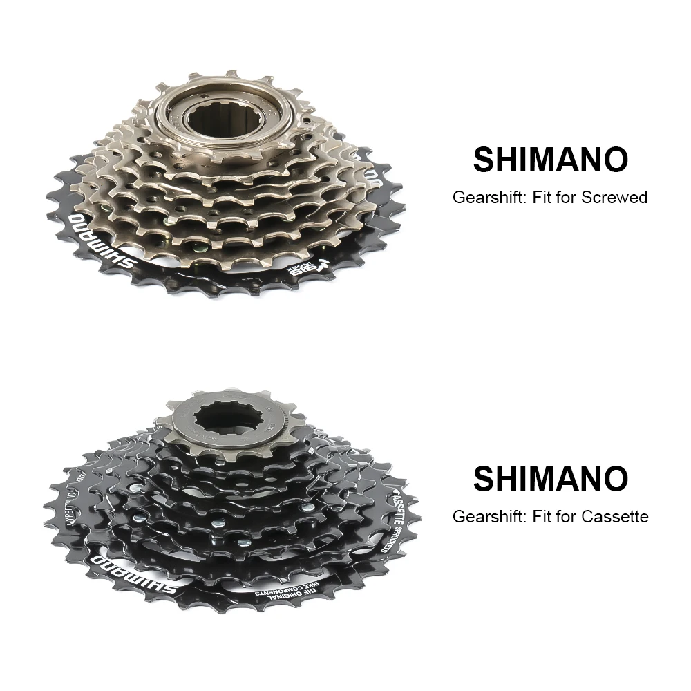 YOSE POWER Shimano Freewheel Sprockets 7S 8S Screwed Cassette Freewheel for Electric Bicycle E-bikes 7 Speed 8 Speed