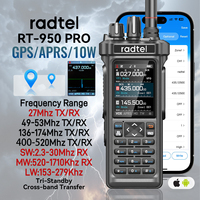 Radtel RT-950 PRO Bluetooth GPS APRS Programmable RGB Screen Frequency FM/SSB+71cm Dual-band 86mhz Ham Handtalkie W/ APP