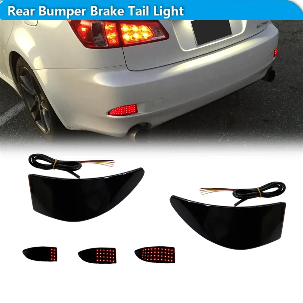For Lexus IS250 IS350 Sedan Car LED Rear Bumper Reflector Tail/Brake Lights Rear Fog Lights w/ Sequential Turn Signal 2006-2013