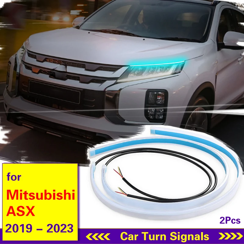 

For Mitsubishi ASX 2019-2023 LED DRL Car Daytime Running Light Flexible Waterproof Strip Turn Signal Yellow Brake Flow Light 12V