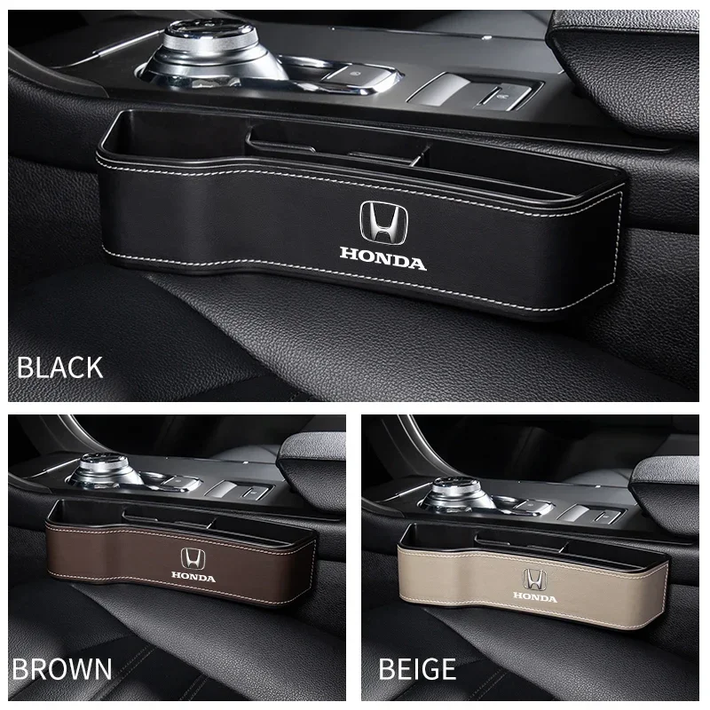 

For Honda Mugen Power Honda Civic Accord CRV Hrv Jazz Multifunctional Car Seat Crevice Storage Box Seat Gap Slit Pocket Manager