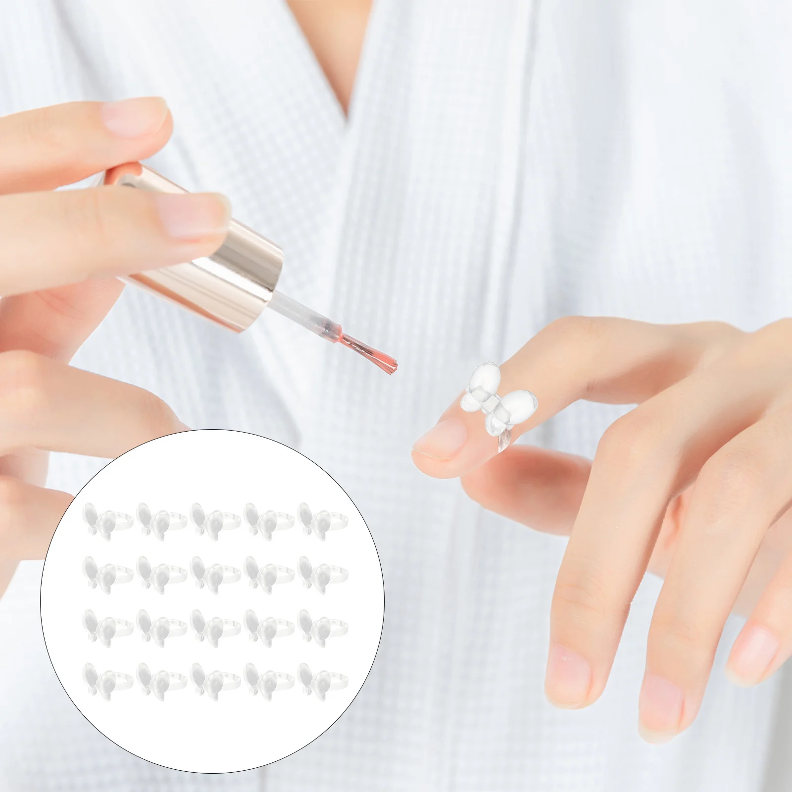 

50Pcs Ring Display Stand Transparent Durable Nail Art Practice Holder Nail Display Stand for Photo Styling and Retail