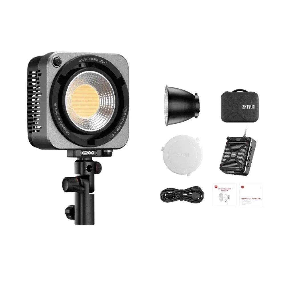 ZHIYUN MOLUS G200 200 Вт Профессиональный светильник для фотосъемки, двухцветный COB, светодиодный светильник для видеосъемки, управление через приложение, освещение камеры, студийная фотолампа ZHIYUN MOLUS G200 200 Вт Профессиональный светильник для фотосъемки, двухцветный COB, светодиодный светильник для видеосъемки, управление через приложение, освещение камеры, студийная фотолампа