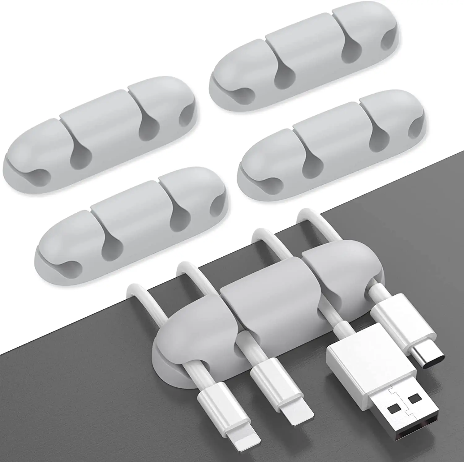 4 PCS Cable Clips Table wire bracket holder strong adhesive wiring, for finishing USB cable/power cord/wire home office and car