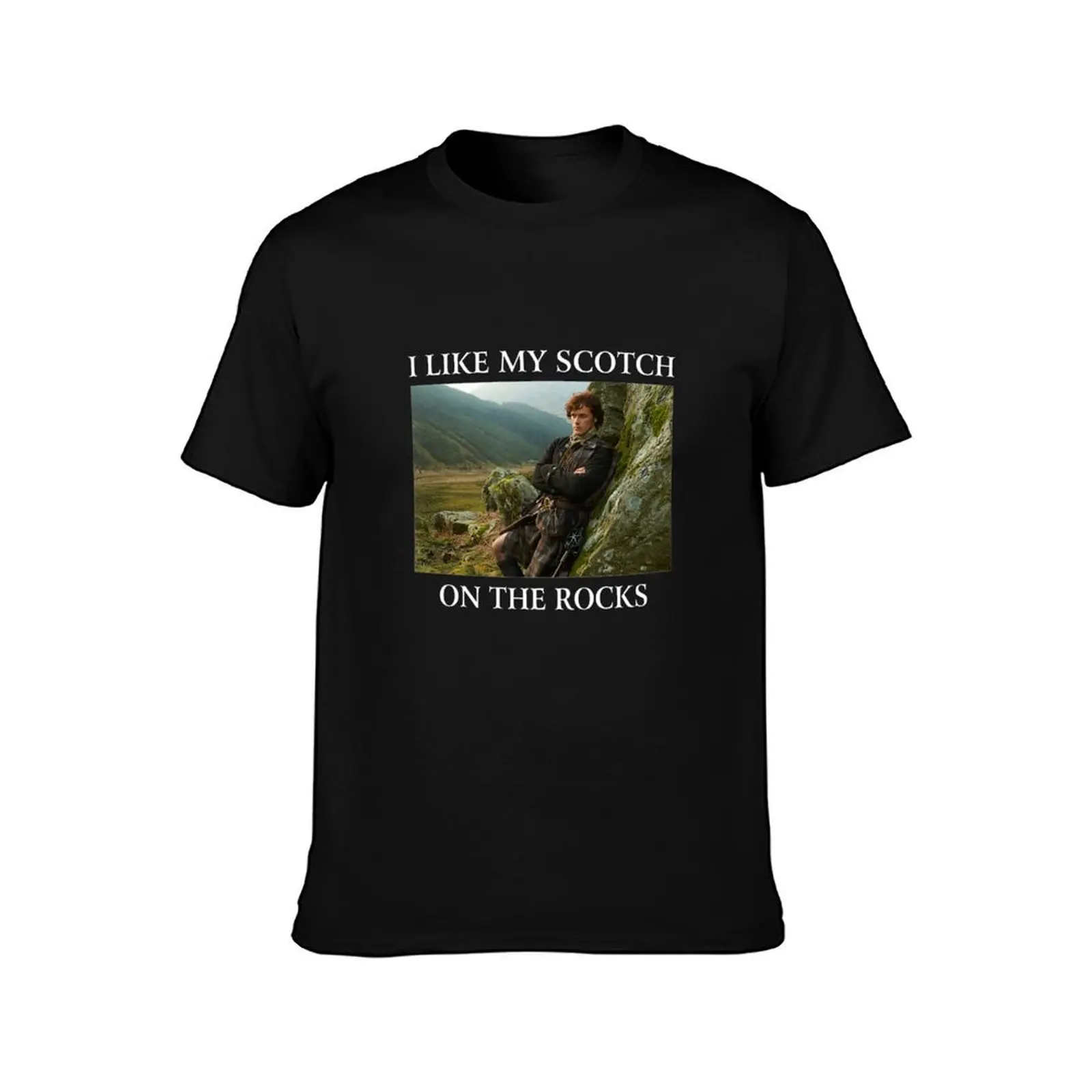 Outlander I Like My Scotch on the Rocks T-Shirt Summer Casual Cotton Tee Oversized Streetwear Tops Vintage Graphic Print