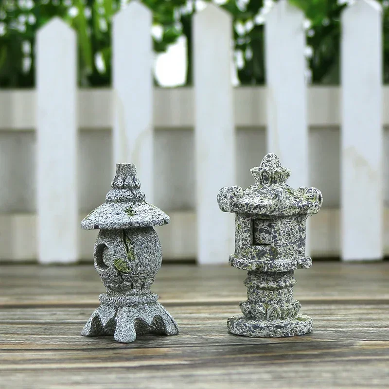 

Mini Fairy Garden Ornament Pond Tower Craft Dollhouse Plant Figurines Toys Gift DIY Micro Landscape Ornament Buddha Figurine