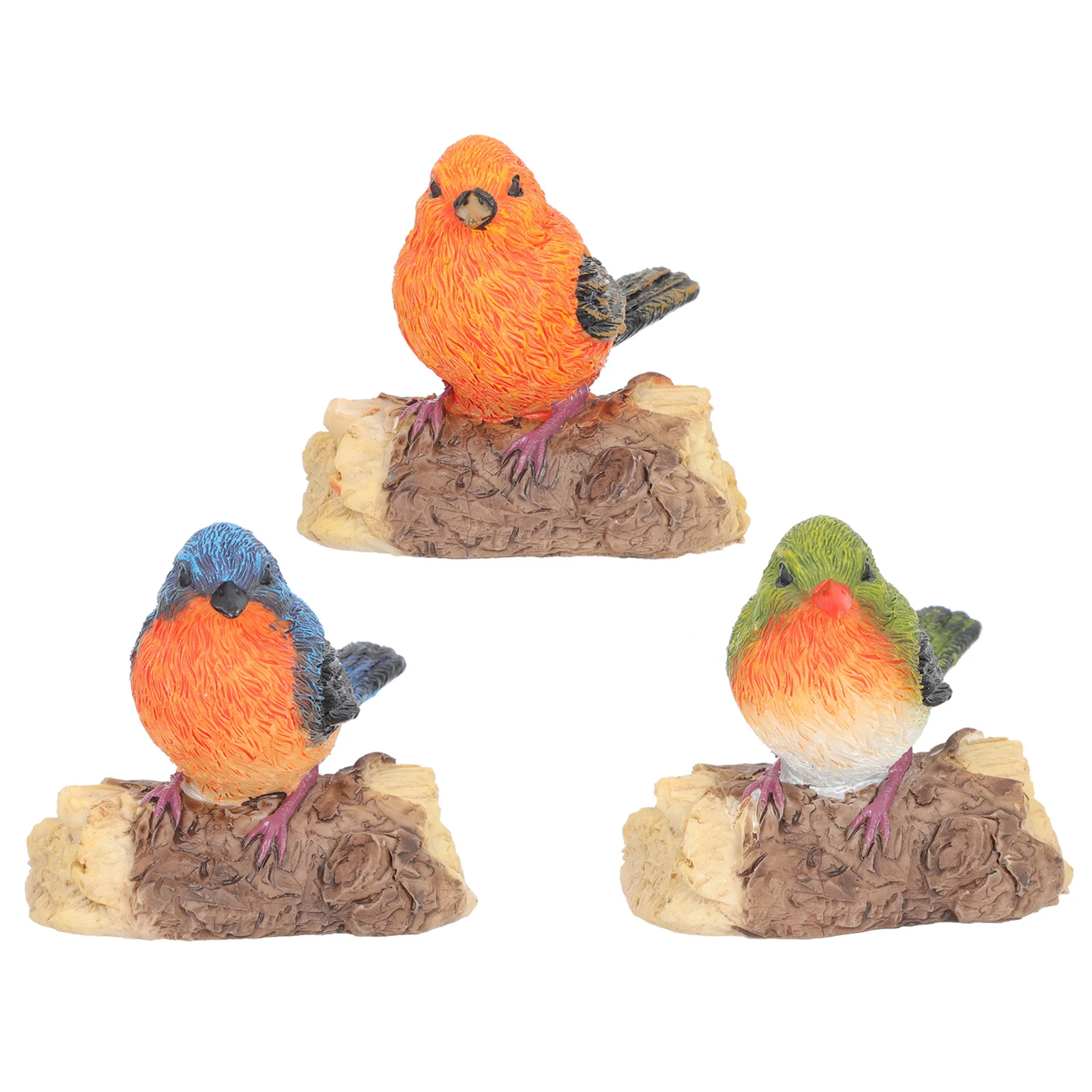 

3Pcs Vivid Resin Birds Excellent Craftsmanship Safe Gentle Gardening Decorations Micro Landscape Layouts Creative Smart