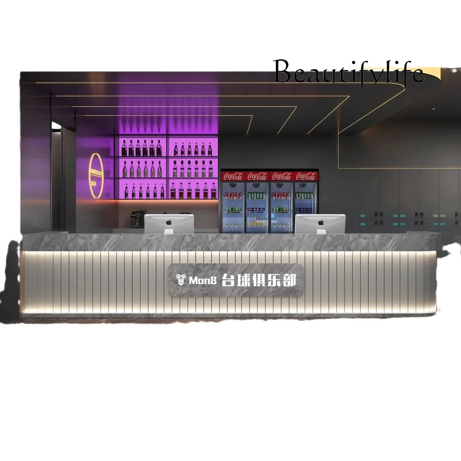 

Industrial Billiards Hall Bar Restaurant Hotel checkout page Hotel gym Reception desk Reception desk