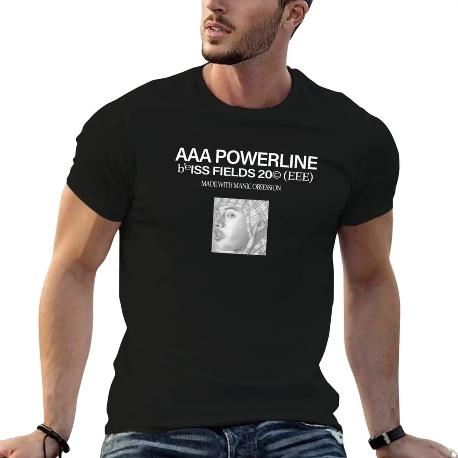 Ecco2k Drain Gang AAA Powerline Bliss Fields logo T-Shirt Work Utility Casual Tee Shirt