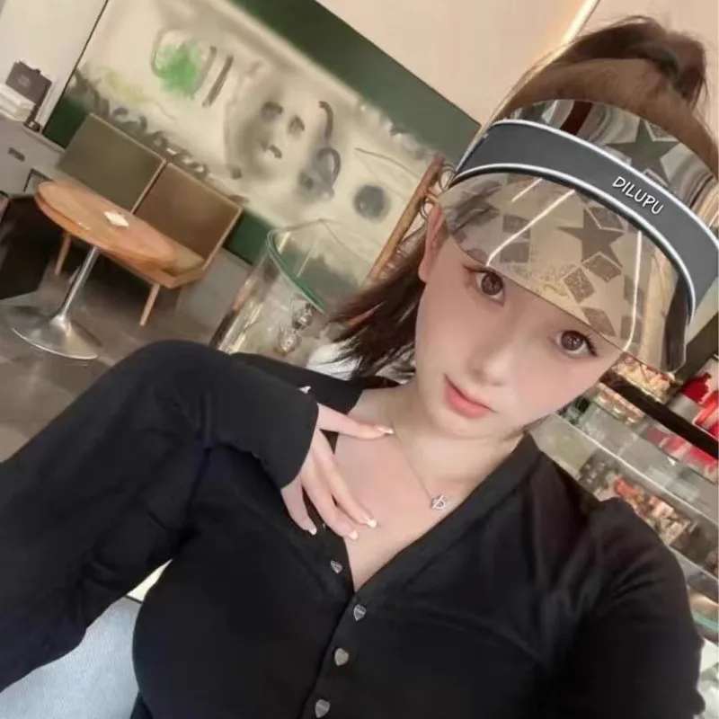 

New UPF50+ Sun Hat Women, Wide Brim Letter Pattern, Foldable UV Protection for Outdoor Beach Summer, Hollow Top Sun Cap​