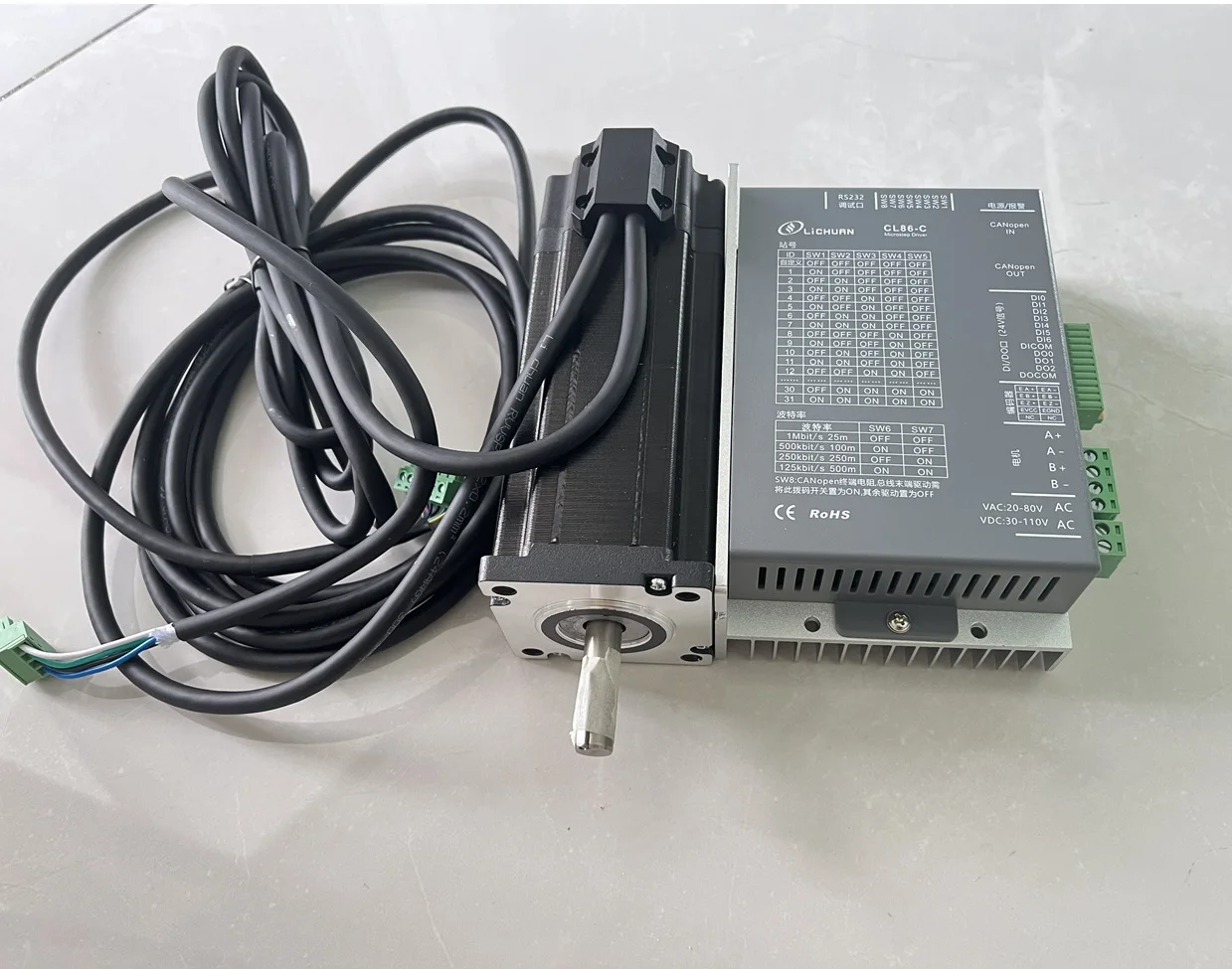 57mm 60mm 2.2NM~5.5NM 2 Phase Nema23 Nema24 Canopen Kit For Servo Closed Loop Servo Stepper Motor and Servo Stepper Driver