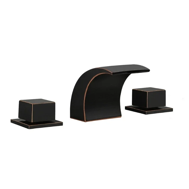 

Cross-border waterfall basin faucet LED hydraulic luminous hot and cold, double handle and double control