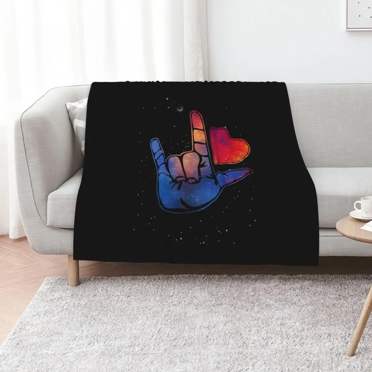 I love you in sign language Throw Blanket Stuffeds christmas decoration Multi-Purpose Giant Sofa Warm Plaid Blankets