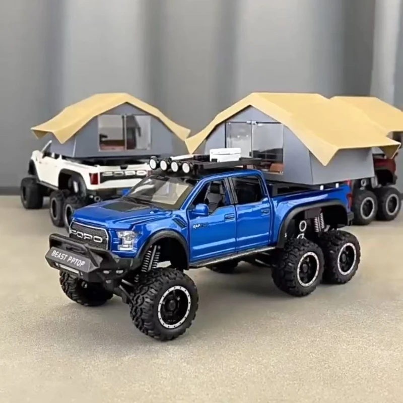 1:24 Ford F150 Raptor Toy Car Diecast Miniature Model Sport Sound & Light Educational Collection Gift For Kids