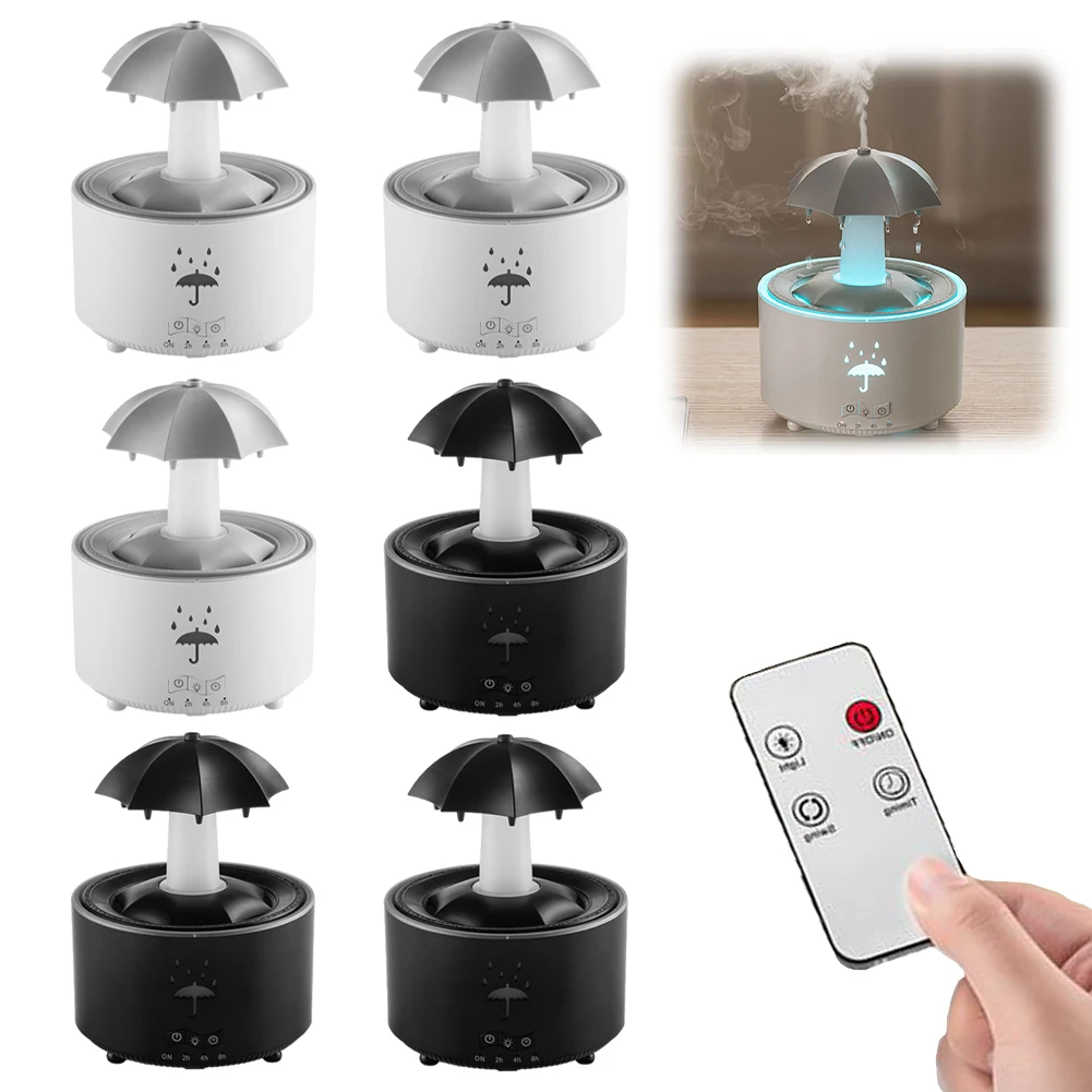 Rotating Umbrella Oil Diffuser with 7 LED Night Light Essential Oil Diffuser Auto Shut-Off Aromatherapy Diffuser for Home Office