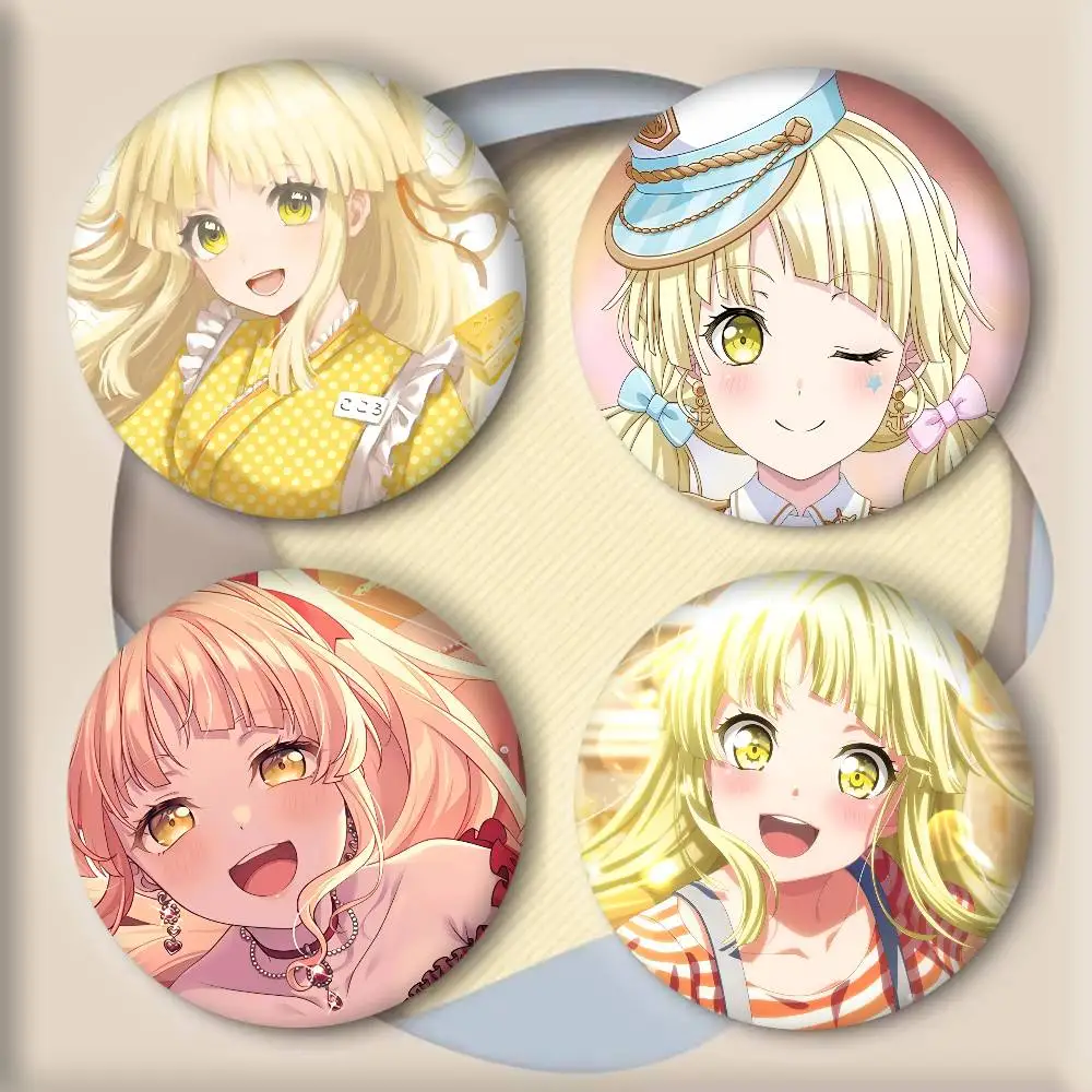 أنيمي لطيف فتاة B-BanG حلم Kokoro Tsurumaki شارات شارة ليزر مستديرة الكرتون بروش الملابس ظهره اكسسوارات التلبيب