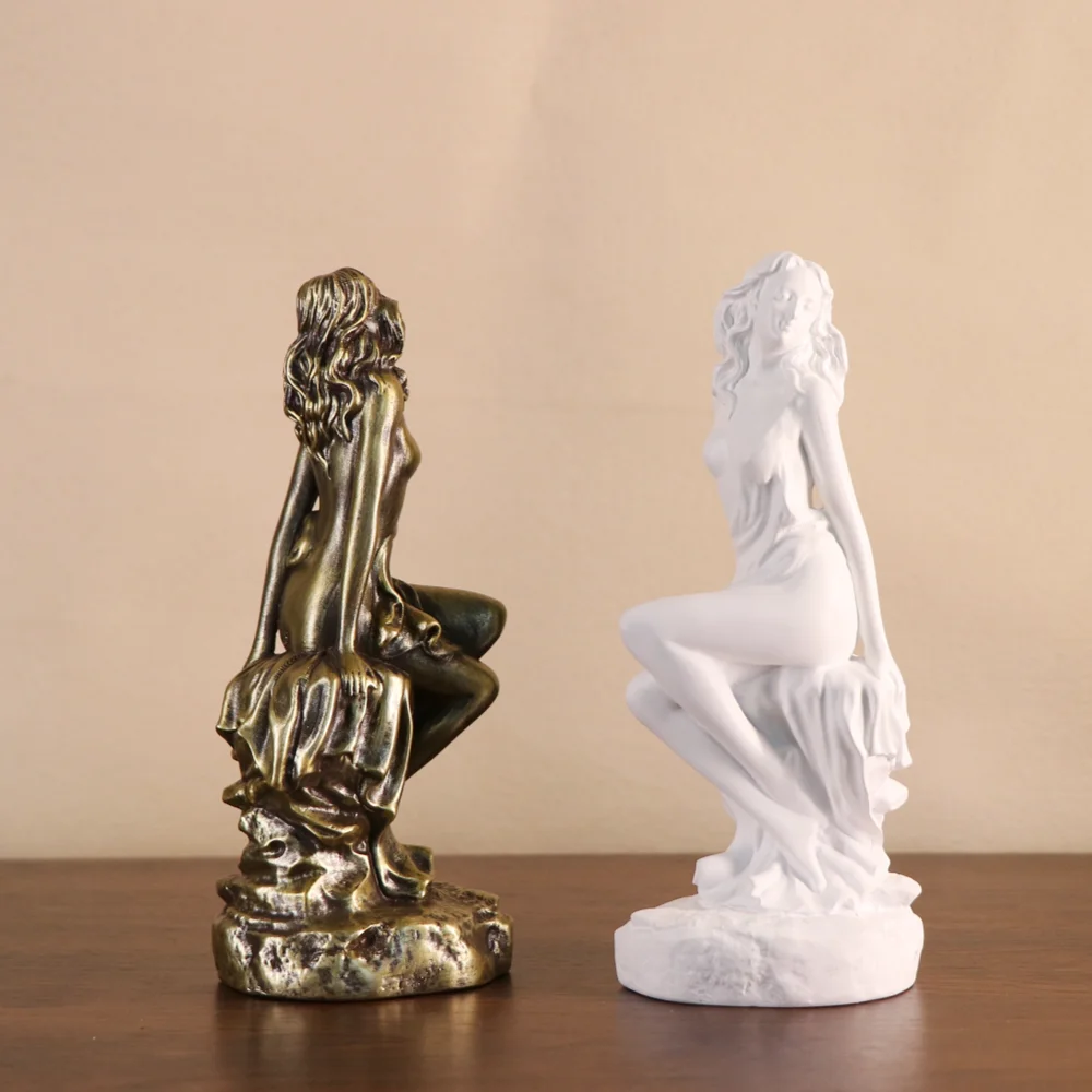 Sexy Jungfrauenfigur aus Kunstharz, Skulptur der griechischen Göttin Venus, europäische Dekoration für Wohnzimmer, Schreibtisch und Bücherregal – Detail 3