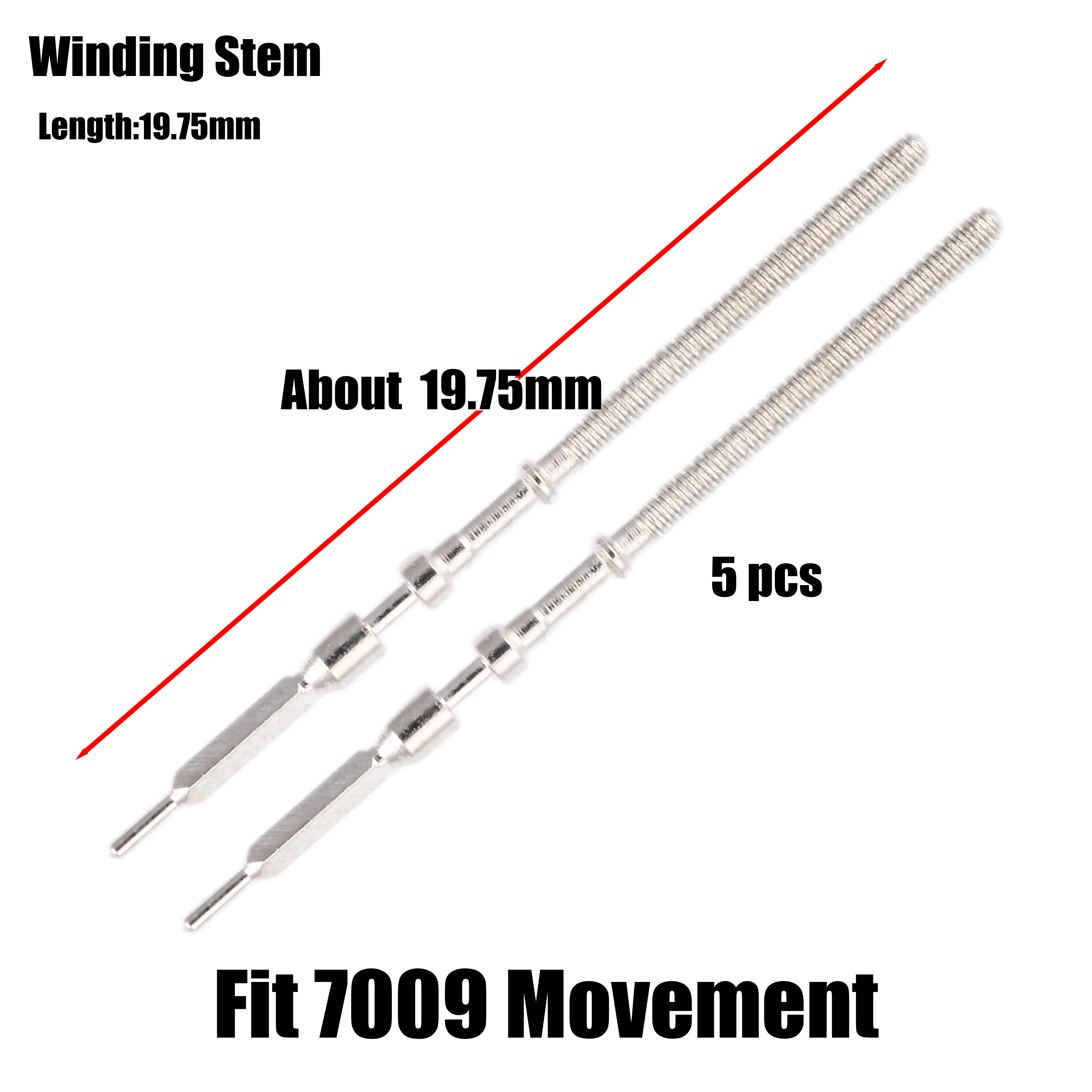 2pc Winding Stem for 7009 Movement Watch Repair Parts Handle Rod Stem