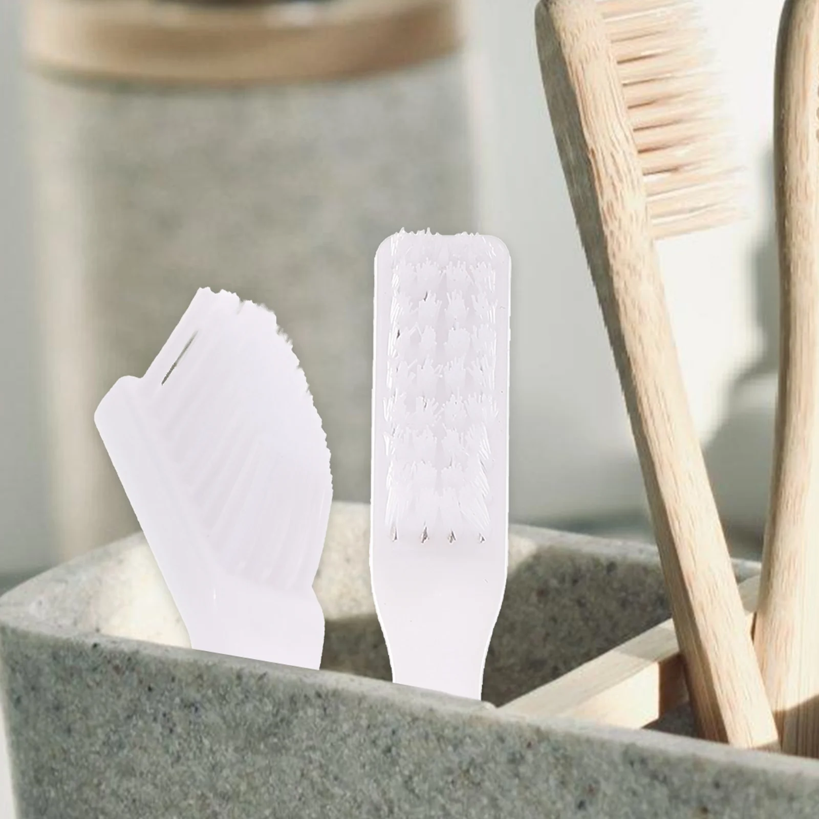 

10pcs Anti Self Harm Toothbrush Soft Short Handle Safe Prison White Mini Cleaning Tools Small Brush For Implants Oral Hygiene