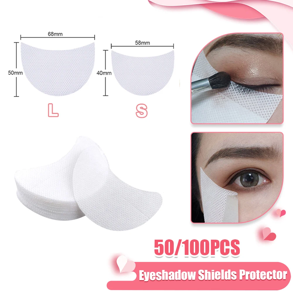 50/100PCS Eyeliner Shield For Eyeshadow Shields Protector Disposable Pads Lint Free Patch False Eyelash Extension Makeup Tool