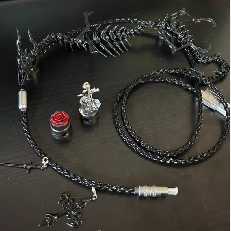 8k Aviator Cable Dark Evil Dragon Style 1.3m Rgb Type-c Mechanical Cable Keyboard Desktop Decoration Accessories