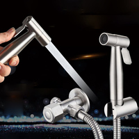 Handheld Toilet Bidet Sprayer Set Kit Stainless Steel Hand Toilet Faucet Bathroom douche Hand Sprayer Shower Head Self Cleaning