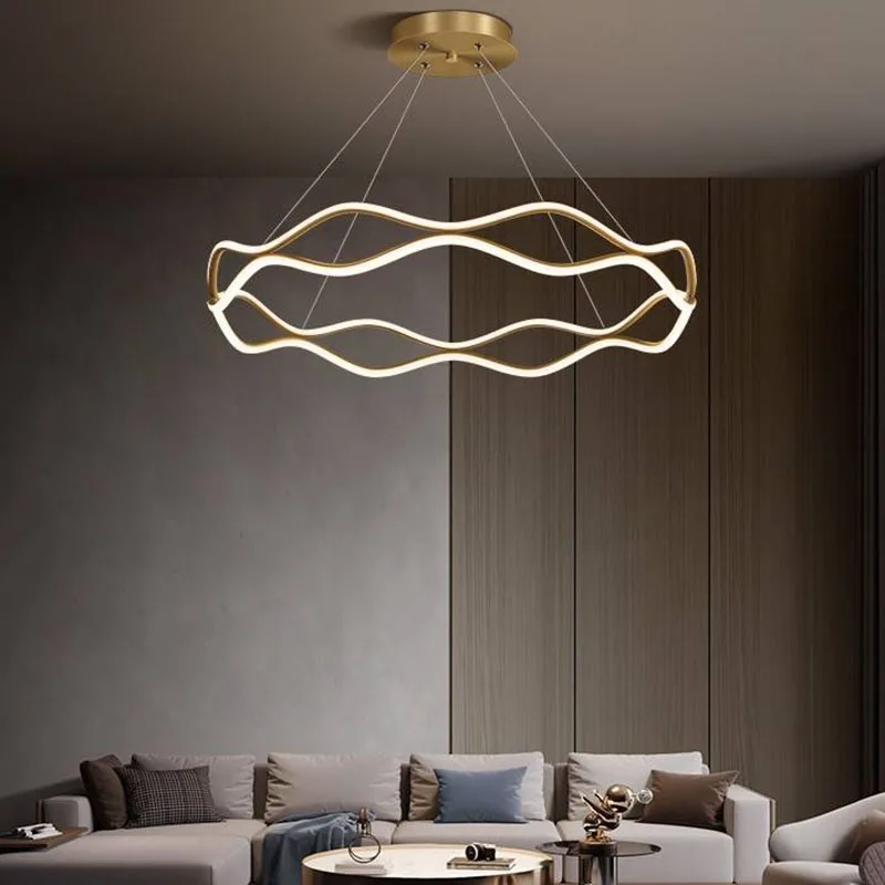 

Minimalist living room chandelier modern simplicity light luxury atmosphere creative circle