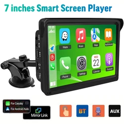 Leitor Multimédia Universal para Carro, CarPlay, Auto Rádio, Ecrã Táctil, Ligação Espelho, FM, USB, AUX, TF, SUV, Caminhão, 17,78 cm