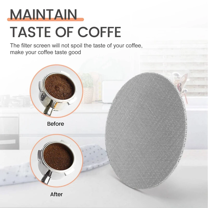 Coffee Filter Mesh, Reusable Coffee Puck Screen High Strength 1.7Mm Durable For Aeropress Coffee Maker Filters