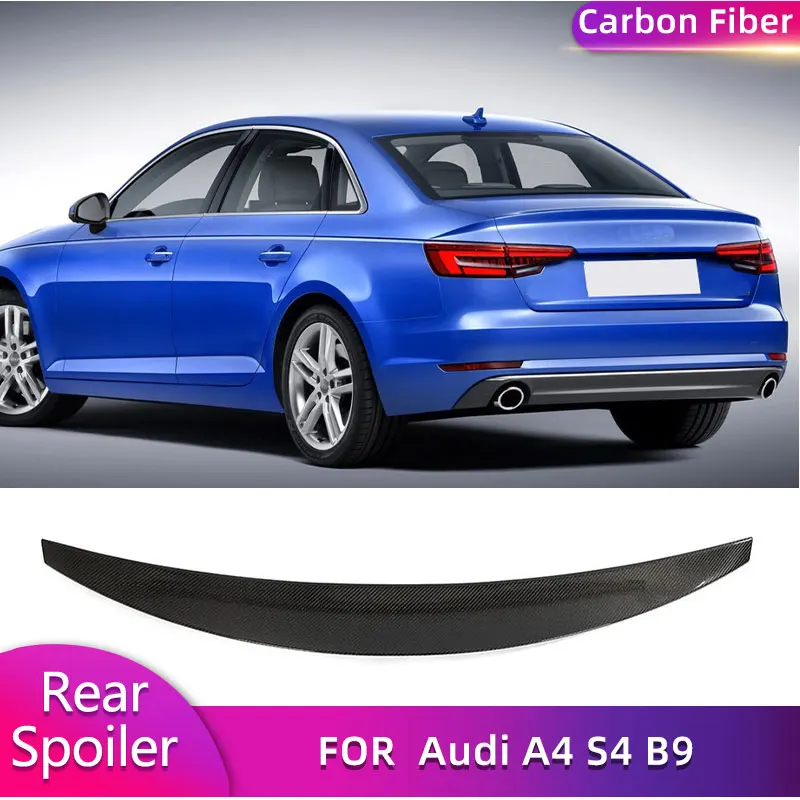 

Carbon Fiber Car Rear Trunk Spoiler Wings For Audi A4 S4 B9 Sedan 4-Door 2017-2019 Auto Racing Rear Boot Lid Wing Lip Spoiler