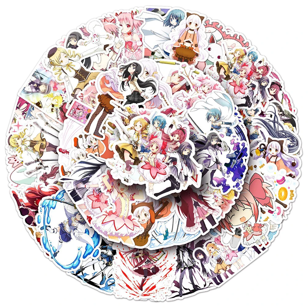 10/30/50 Stück Puella Magi Madoka Magica Cartoon-Aufkleber, Niedliche Kaname Madoka Anime-Sticker, DIY Gitarren-, Handy- und Notizbuch-Dekoration
