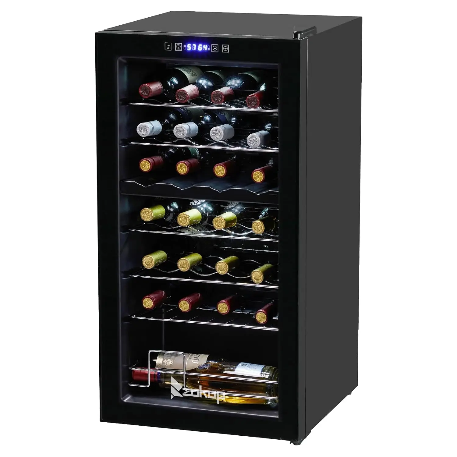 28-Bottle Dual Zone Compressor Wine Cooler, Freestanding Mini Fridge | Compact Mini Fridge, Adjustable Temperature,, Customized
