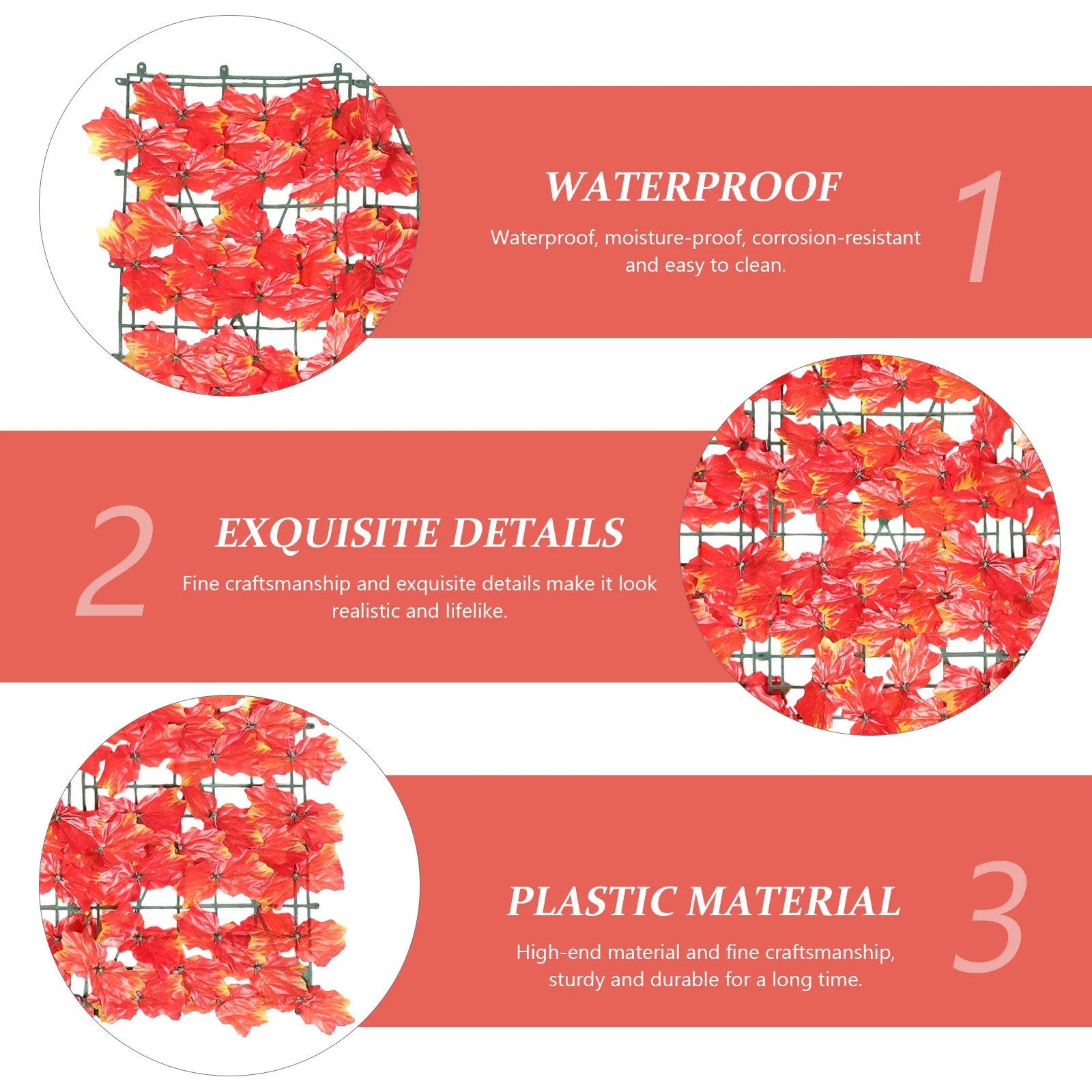 

Artificial Fence Simulated Maple Leaves Garden Decoration Sunscreen Rainproof Easy Install Balcony Privacy Screen