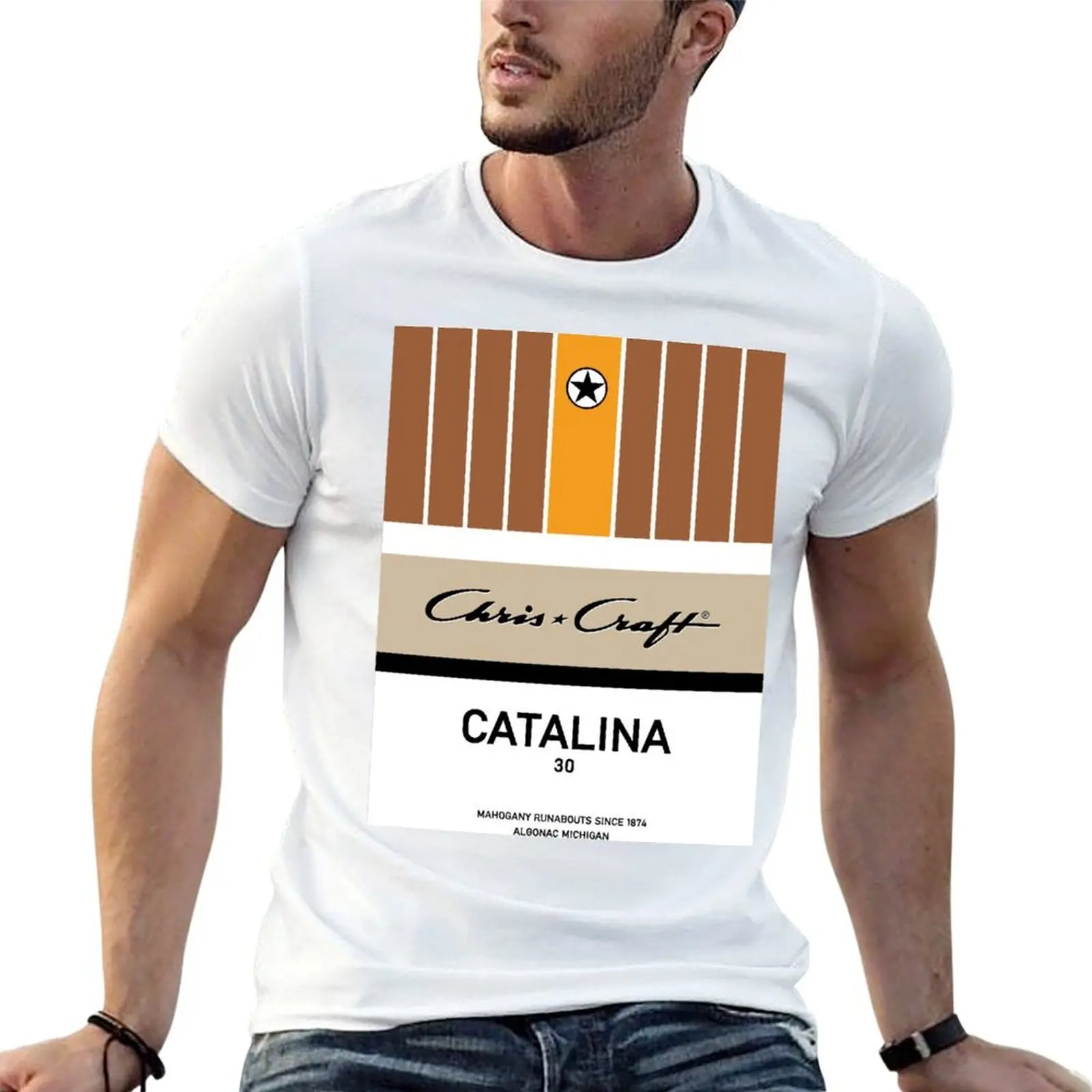 Camiseta Chris Craft Catalina Lake Michigan Motorboat USA Runabout, camiseta para hombre, camisetas divertidas de diseñador, camiseta de humor oscuro